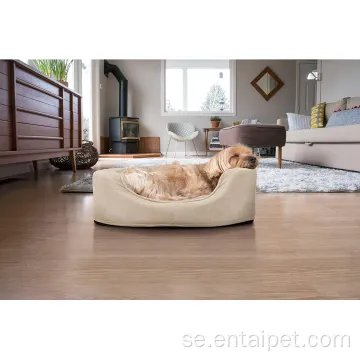 Pet Oval Terry Suede Fleece Bed med madrass